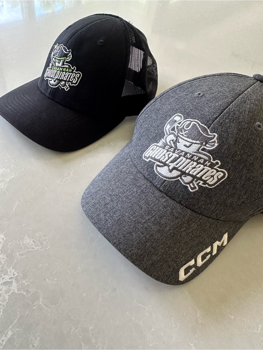 Savannah Ghost Pirates Logo Baseball Hats - Black & Gray - Picture 4 of 9
